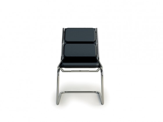 Chaise visiteur sans accoudoirs, rembourrée, en cuir, LIGHT