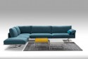 ALLAN.K, canapé d'angle design cuir ou tissu & plumes contemporain