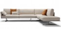ALLAN.K, canapé d'angle design cuir ou tissu & plumes contemporain