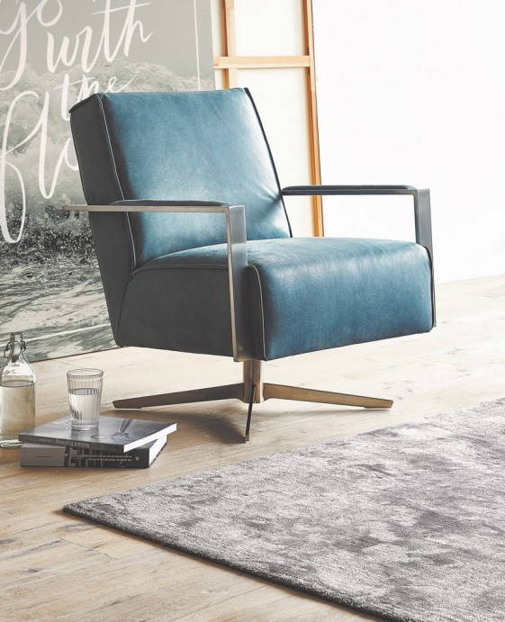 Petit Fauteuil Design Pivotant Cuir Metal Mr Dee Cubique