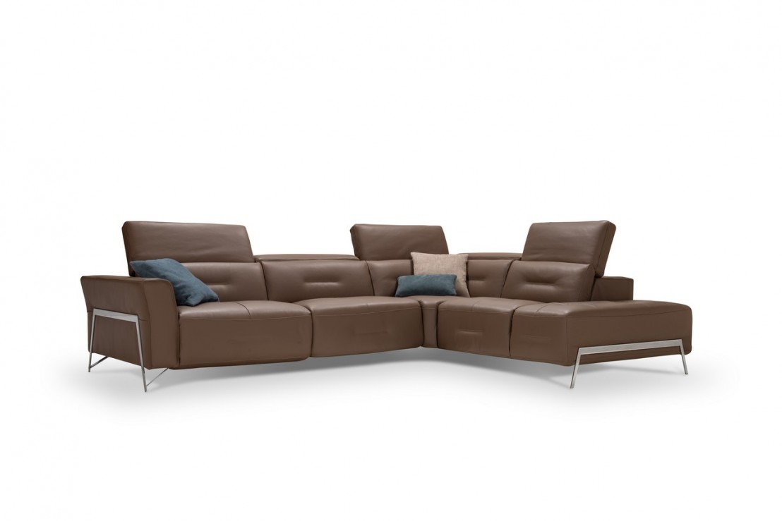 Canapé Angle Relax En Cuir Georgesrelax 4 Places