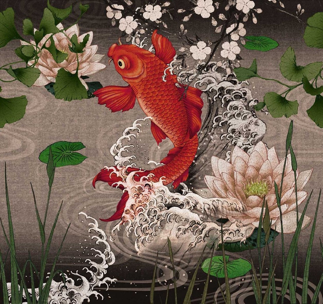 Koi Carpe Koi Papier Peint Londonart Seanroyale
