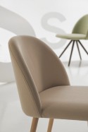 BLOOM chaise coque tapissée design LUXY, pieds au choix