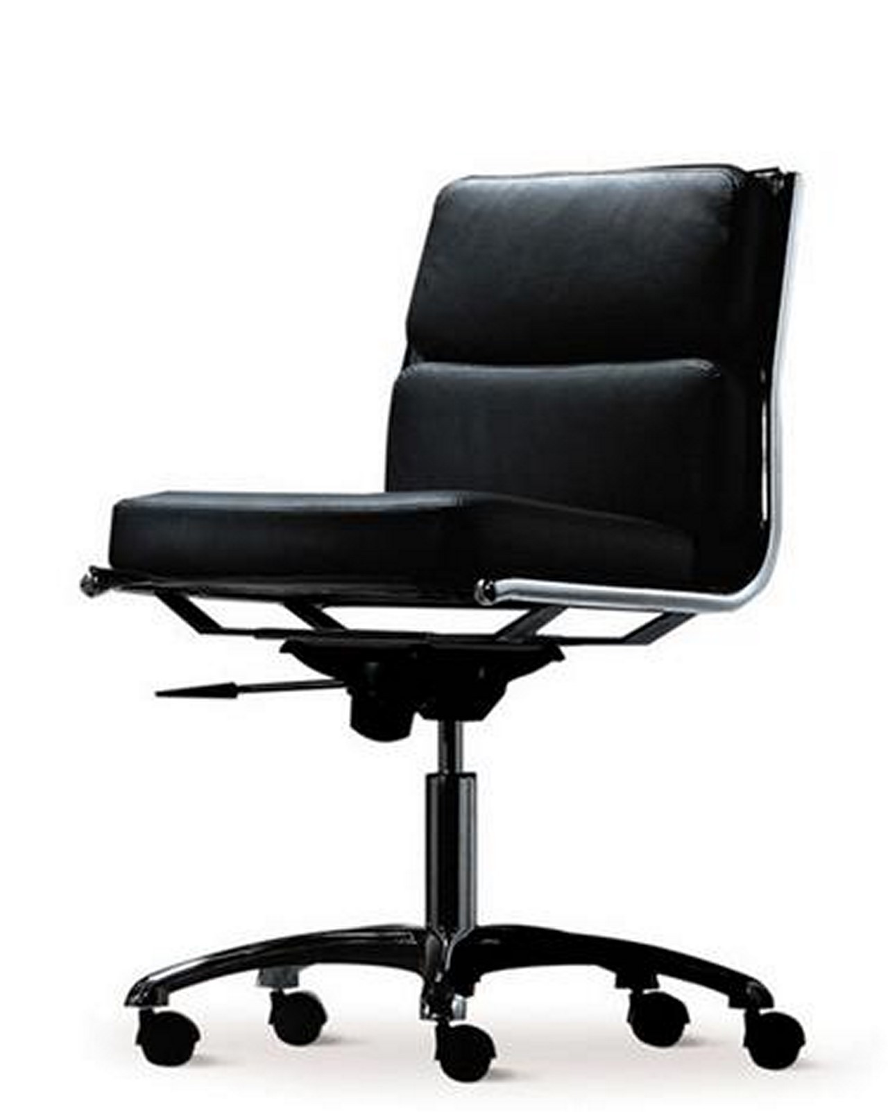 Fauteuil réunion rembourré cuir LIGHT dos bas, roulettes pas d Fauteuil réunion rembourré cuir LIGHT dos bas, roulettes pas d