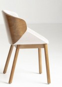 Chaise ADORÉ coque bois extérieure semi-tapissée design