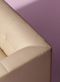 LUXY canapé CUBE 3 places d'accueil dossier matelassé, cuir ou tissu teinte au choix