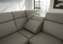 Grand canapé d'angle cuir ElekTra 6 places en U