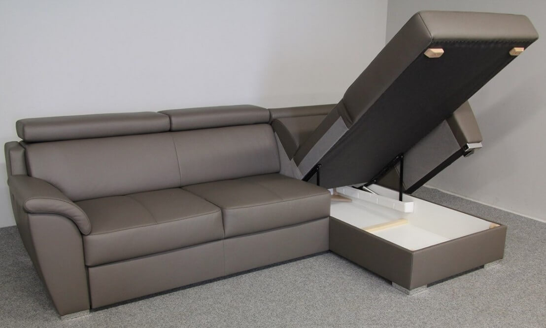 Canape Convertible D Angle Avec Coffre De Rangement Shane 3 5 Pl