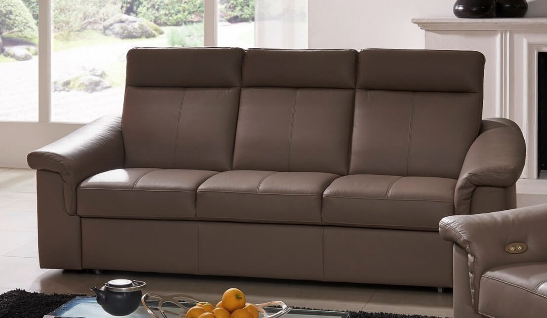 Canapé cuir 3 places tablette rabattable JohnJohn