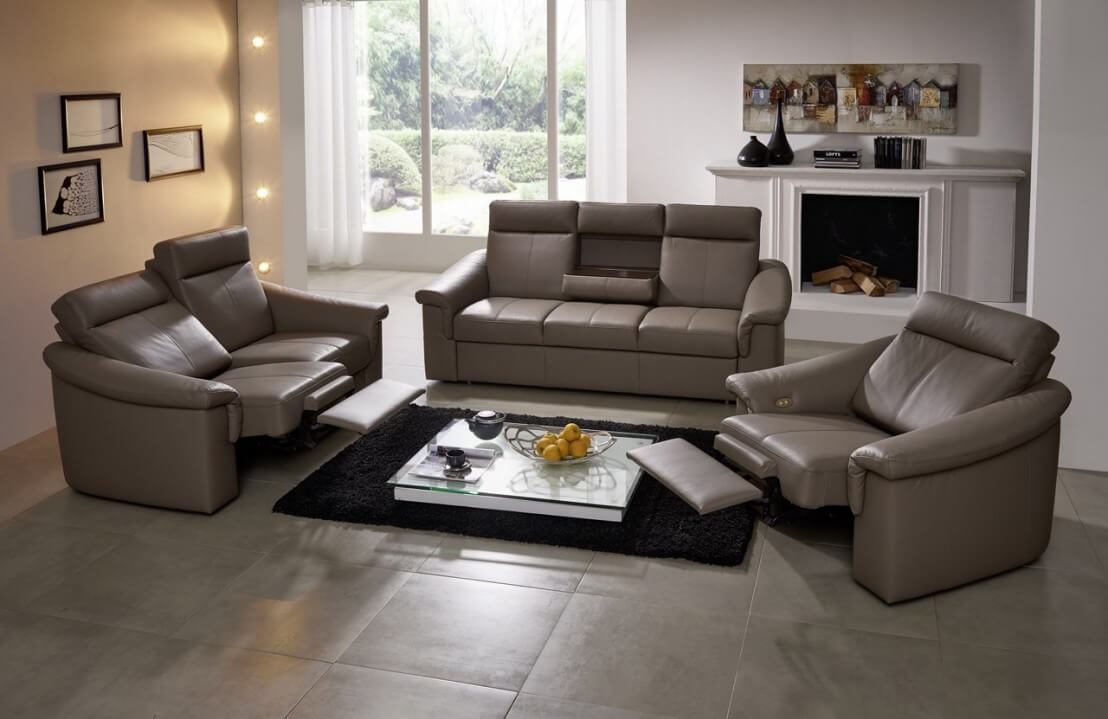 Canapé relax électrique 3 places JohnJohn cuir ou tissu